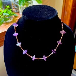Purple Stone Handmade Toggle Necklace